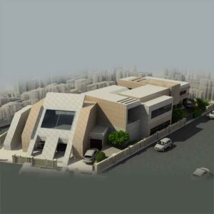 پروژه دانشجویی معماری ویلا با حجم بزرگ