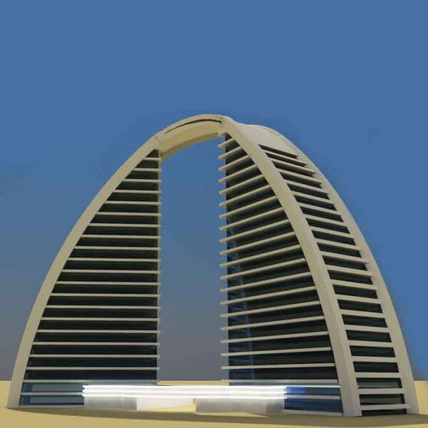پروژه دانشجویی معماری برج دوقلو مسکونی