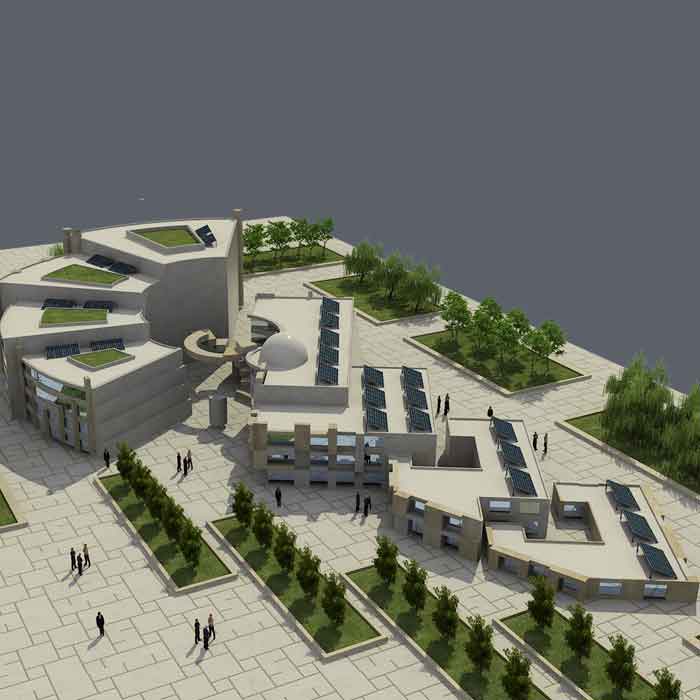 پروژه دانشجویی معماری مجتمع مسکونی خورشیدی